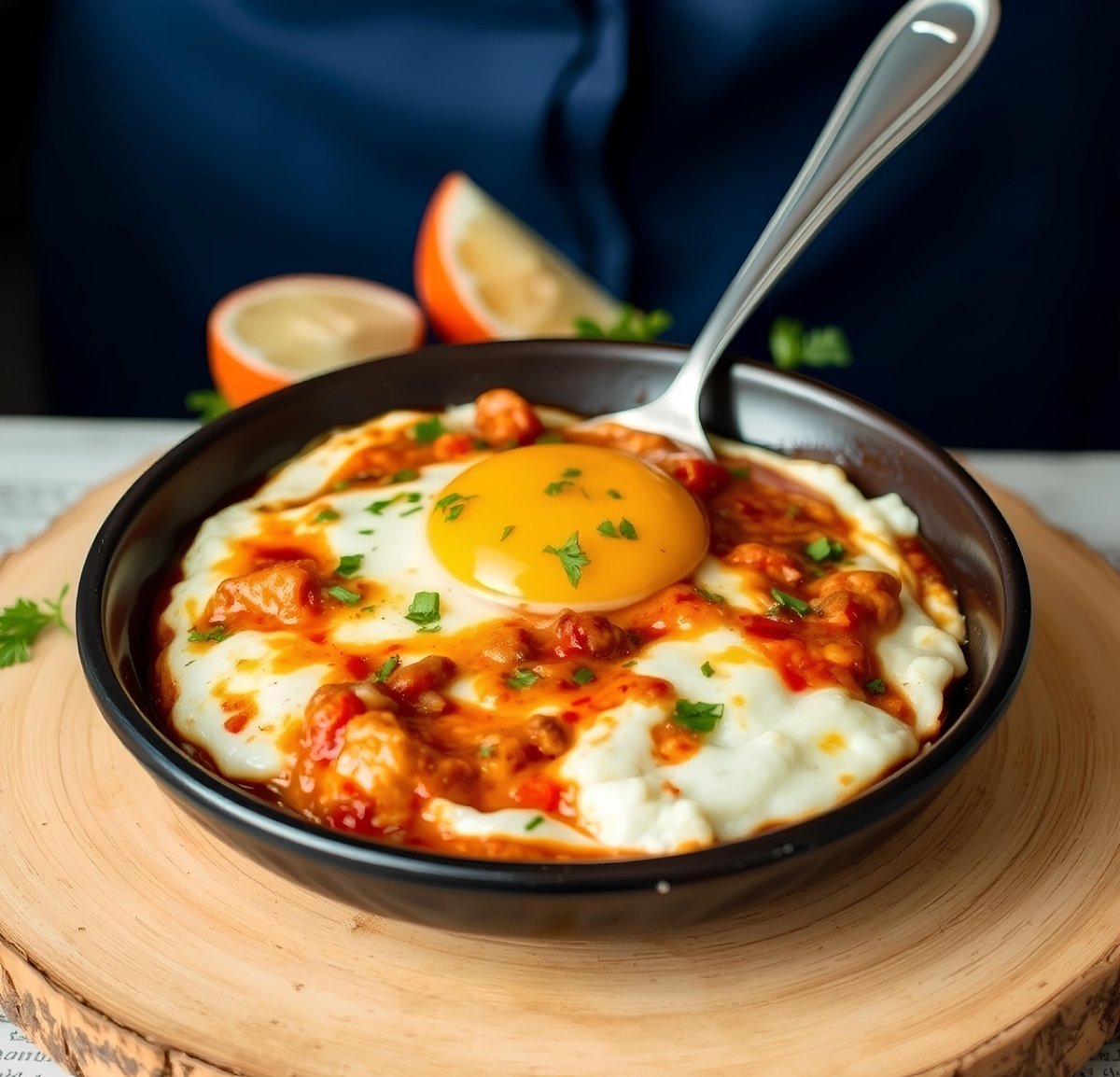 Менемен — это не только вкусный, но и очень питательный завтрак, который можно адаптировать по своему вкусу, добавляя различные овощи или специи.