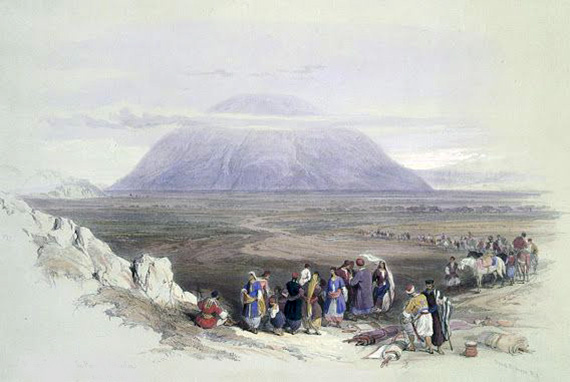 Паломники у горы Фавор. Рисунок середины 19 века с сайта wikimedia.org