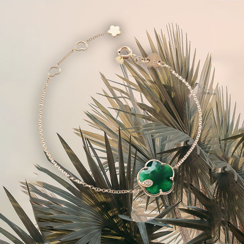 Браслет Pasquale Bruni Petit Joli из розового золота с зеленым агатом и бриллиантами