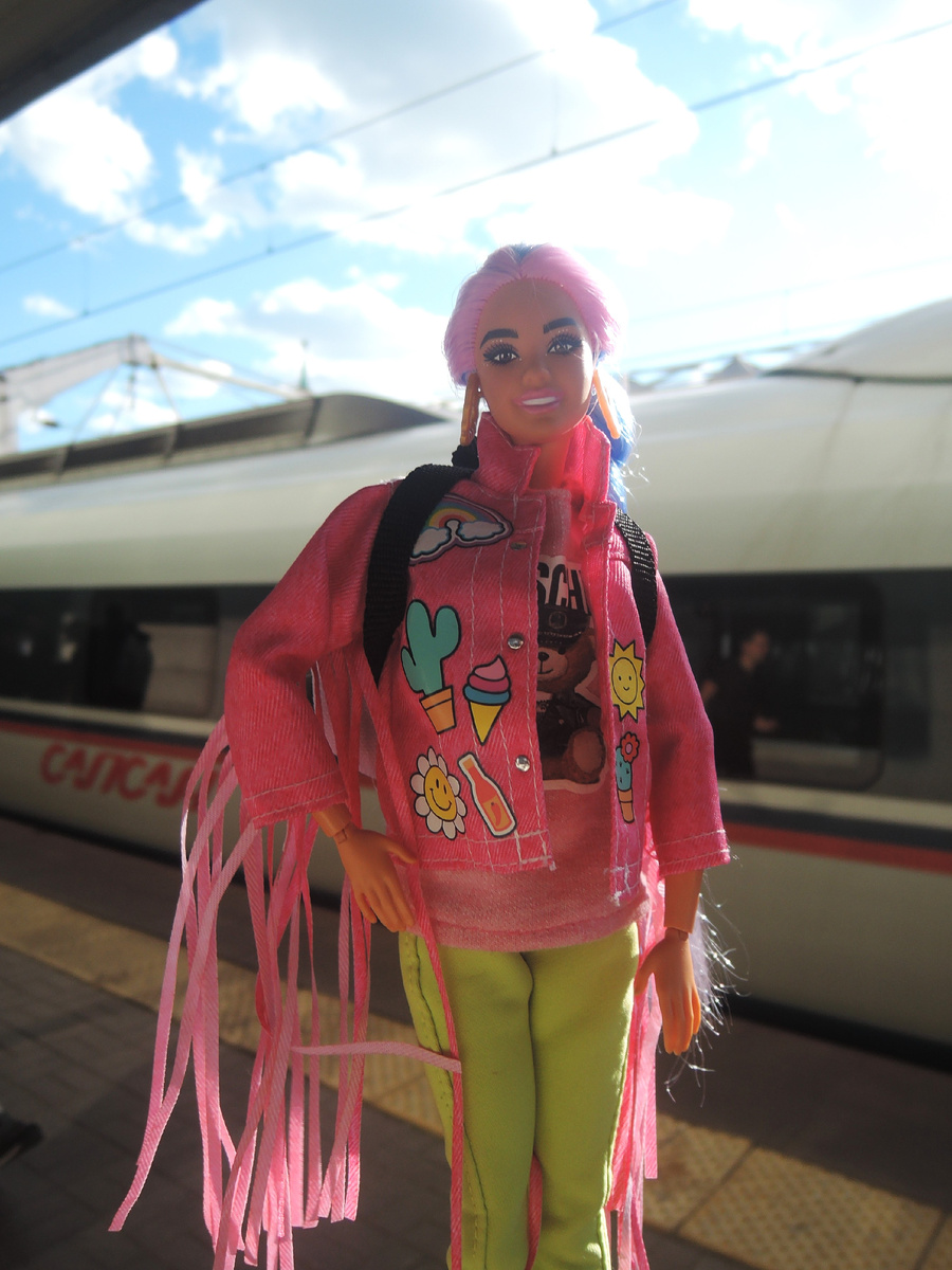 Флай на перроне у поезда