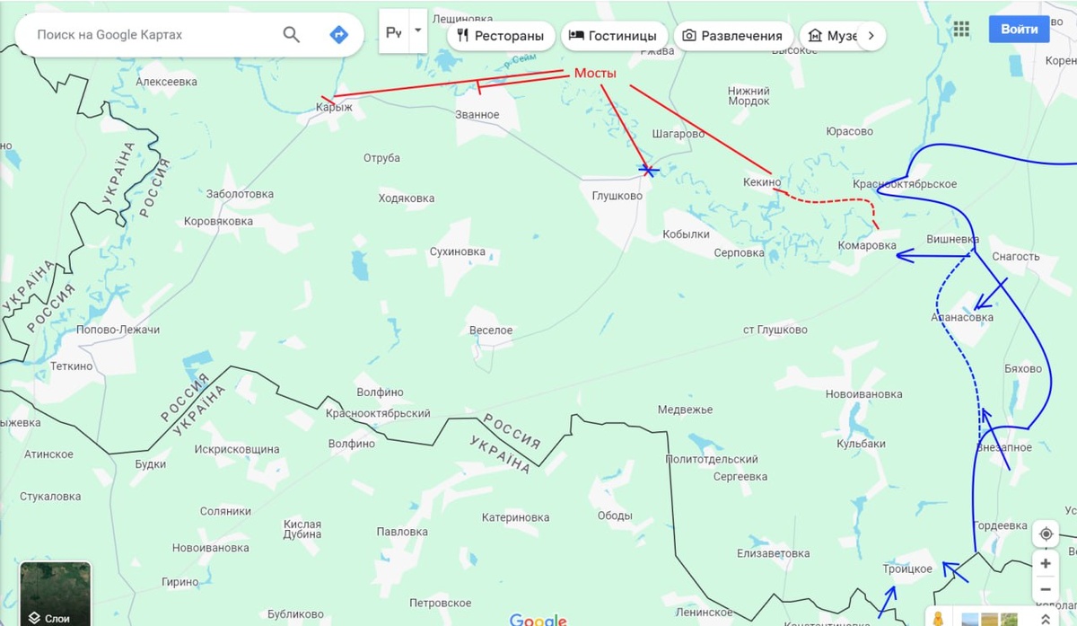 Карта местности. Скриншот тг-канала Мир сегодня с "Юрий Подоляка"