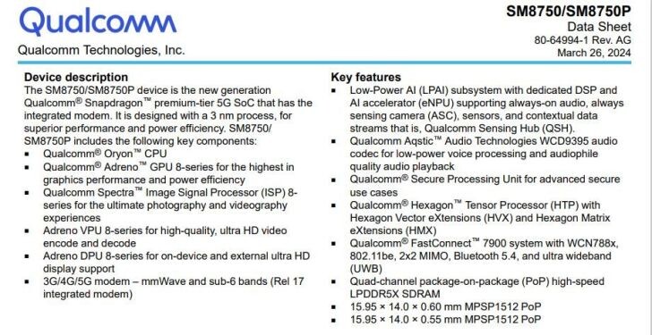 Данные Qualcomm Snapdragon 8 Gen 4