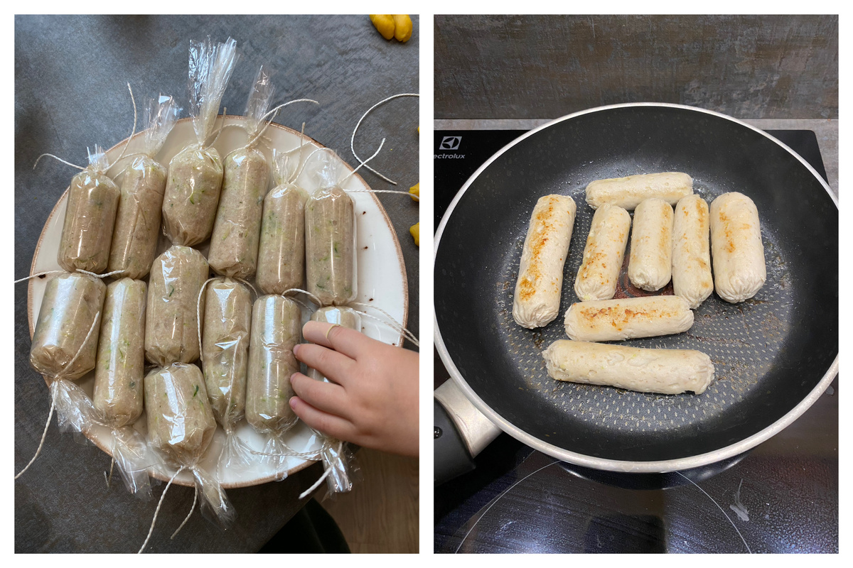 Первая и вторая попытка, пластырь на пальце дочери настоящий - производственная травма, поцарапалась об терку, желая измельчить кабачок 