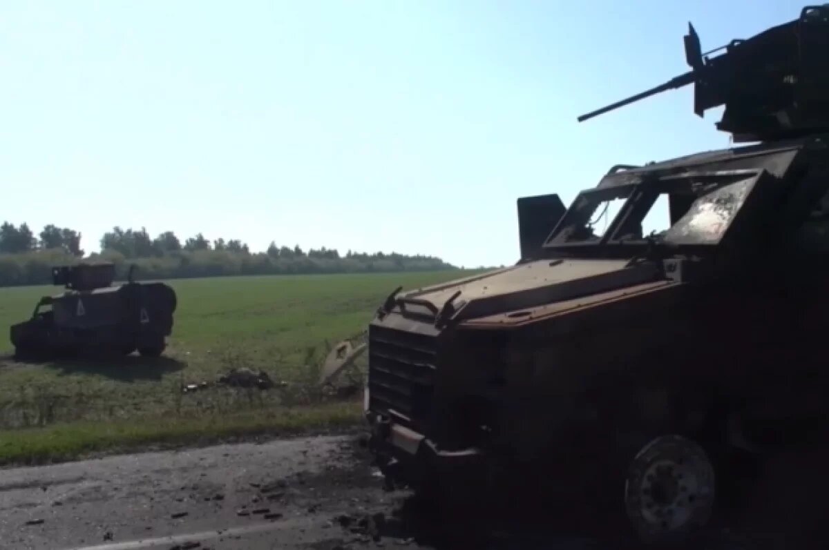    Поддубный показал разбитую колонну боевиков ВСУ в курском приграничье