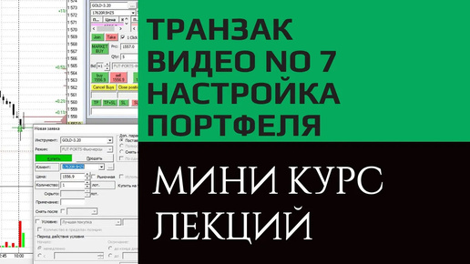 Транзак/Transaq настройка портфеля, отслеживание состояния счета. Видео курс, урок №7