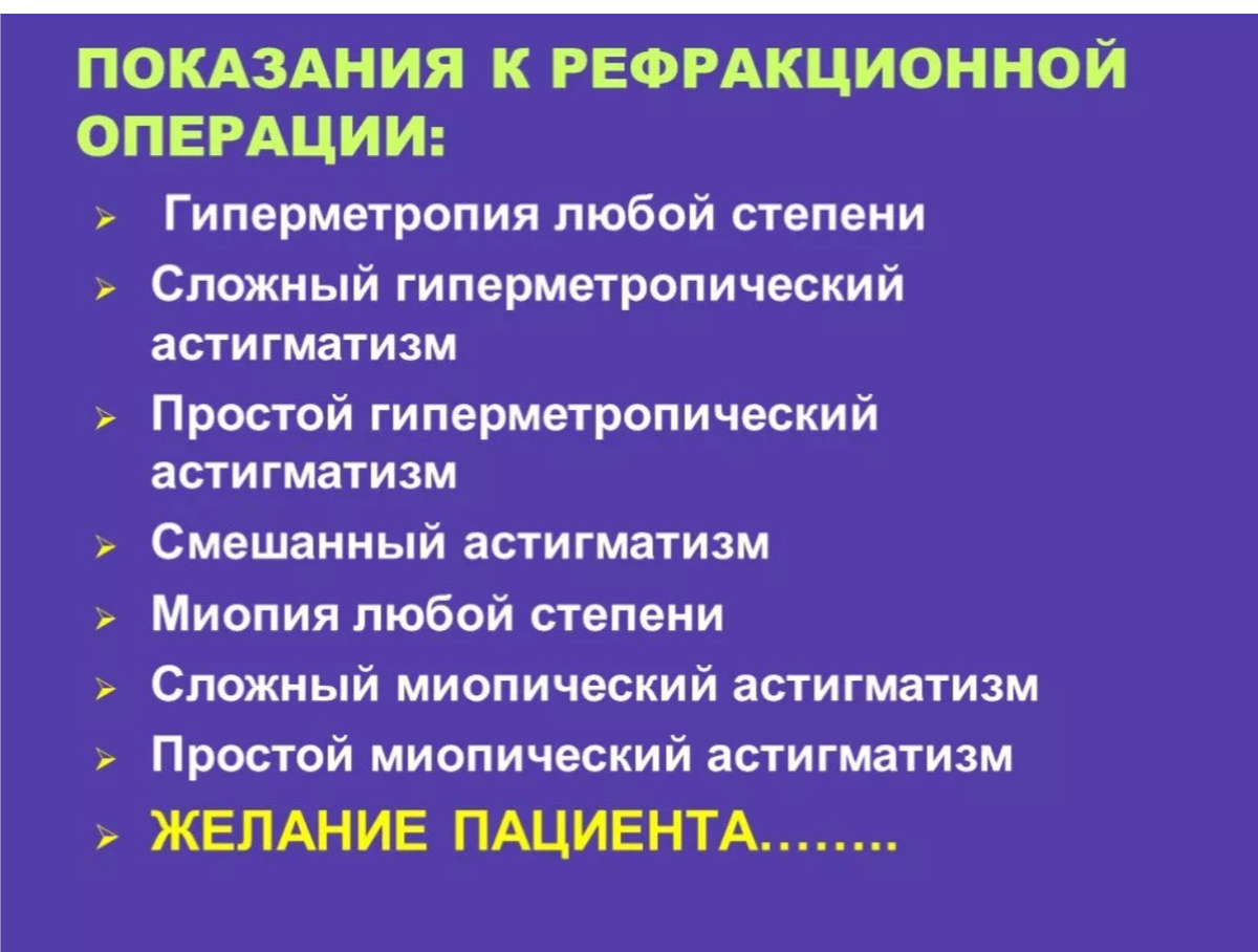 Из готовых презентаций по рефракционной хирургии 