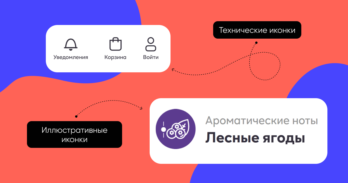 Примеры двух разных типов иконок 