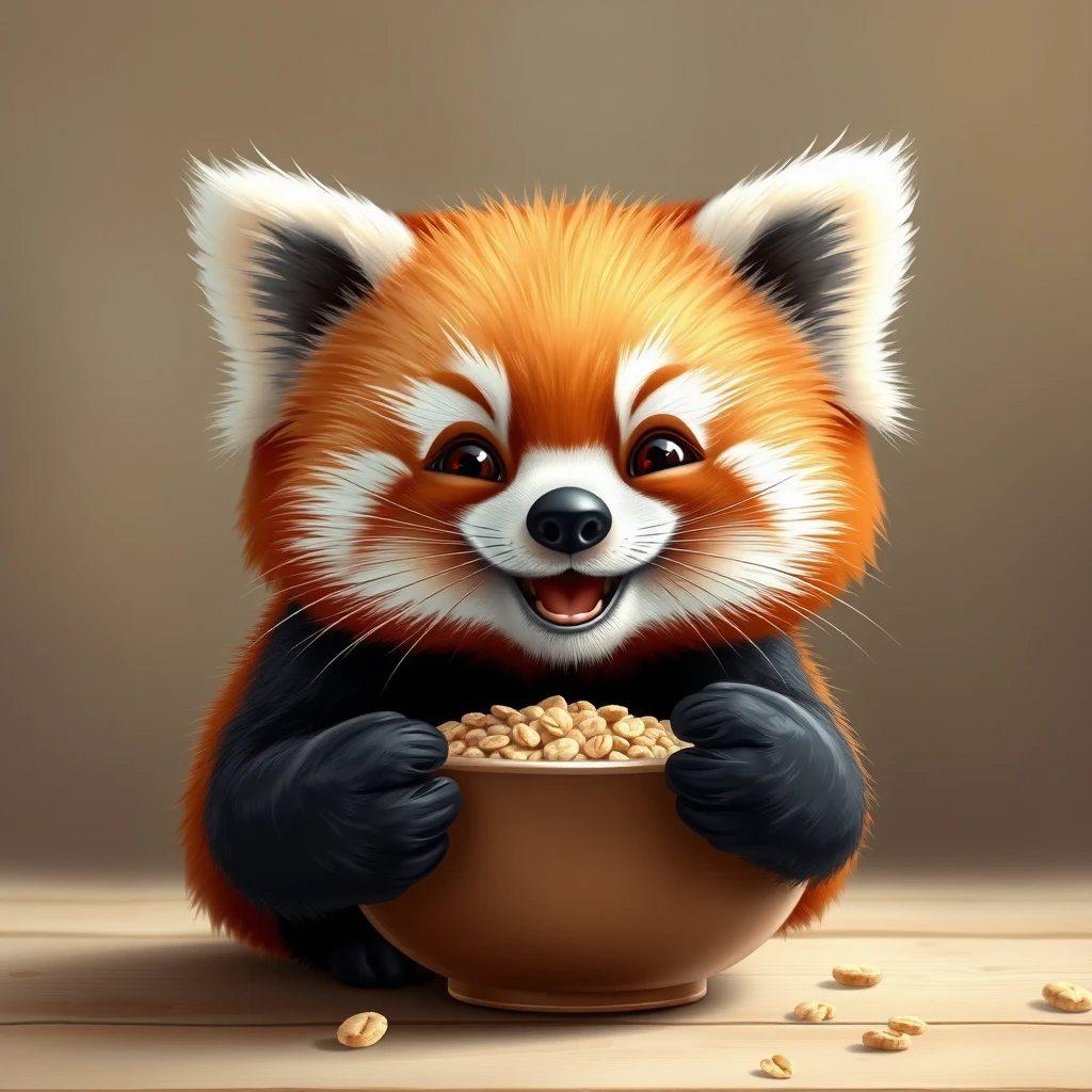 овсянка делает панду счастливой