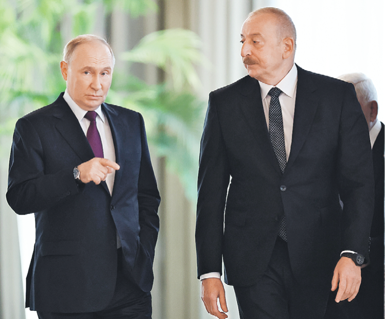 Владимир Путин - Ильхаму Алиеву:   - Очень надеюсь, нам удастся договориться  
с Ереваном. Это в интересах всех наших стран. Фото: Михаил ТЕРЕЩЕНКО/РИА Новости