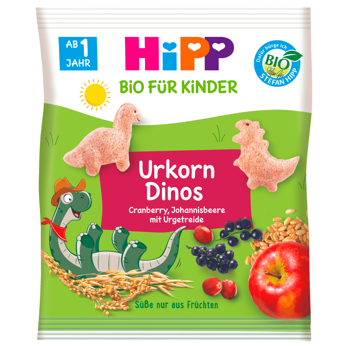 Любимое лакомство моего сына. Источник изображения: https://shop.rewe.de/p/hipp-bio-urkorn-dinos-30g/8731212