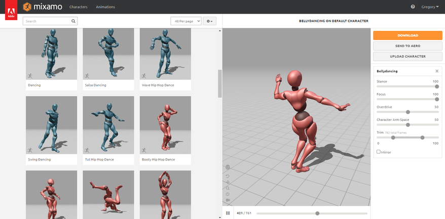 Какой анимации в Mixamo только нет.