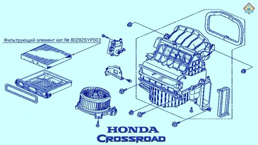 Honda Crossroad - замена салонного фильтра.