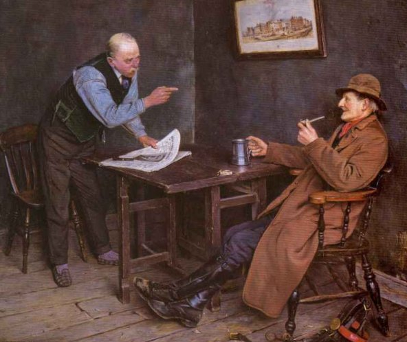 Очень понравилась эта картина про спорщиков. К сожалению, не смогла найти на просторах Интернета её автора. Может быть, кто-нибудь подскажет в комментариях.