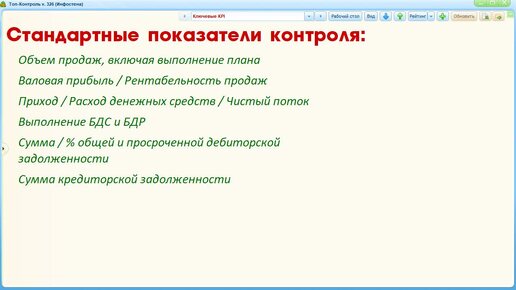 Настройка Точек контроля (мощный Dashboard в BI-модуле Инфостена) - справка по системе ТопКонтроль