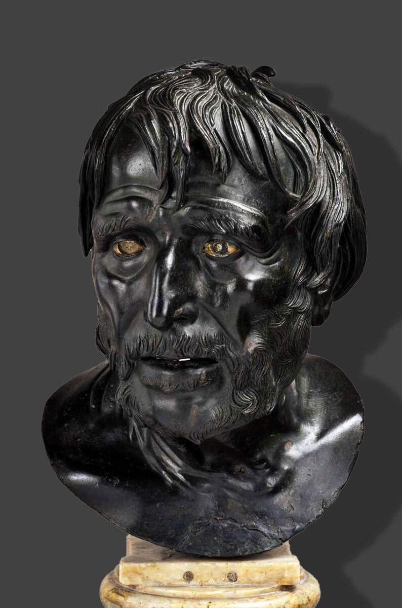 Псевдо-Сенека (теперь считается бюстом Гесиода) , через Museo Archeologico Nazionale di Napoli.