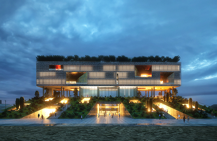     Научно-исследовательский центр Syrian Scientific Studies and Research Center в Сиржане, Иран.    
 Фото: Hooba Design Group