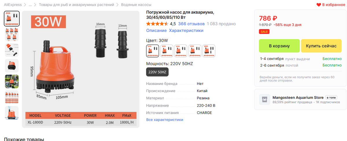 Цена  август 2024