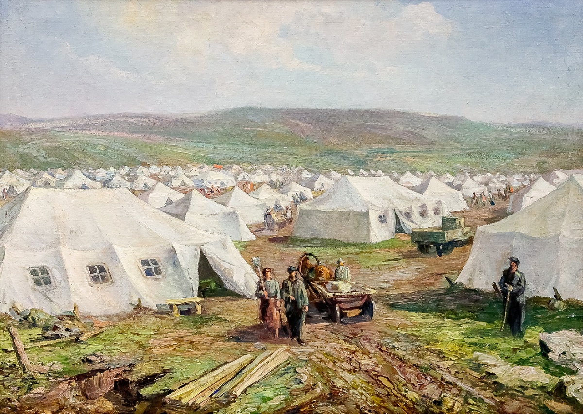 "Первые палатки у горы Магнитной" кисти Соловьева