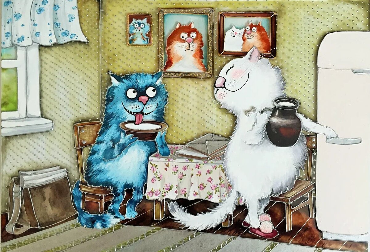 Очаровательные кот и кошечка Рины Зенюк