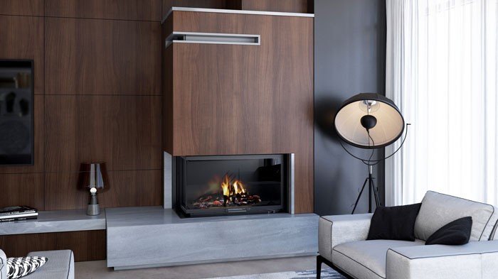 Угловая каминная топка STAV