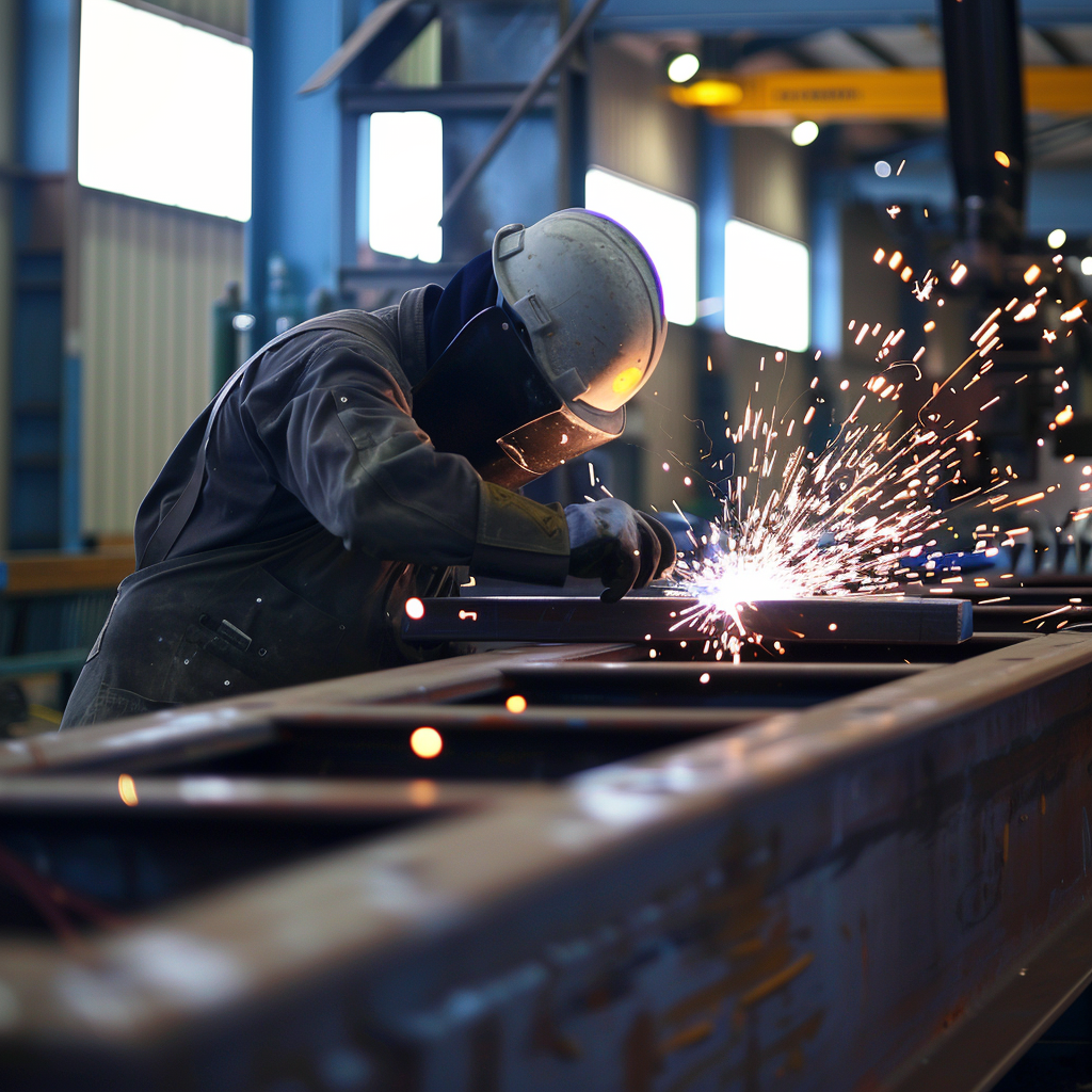 Сварка деталей стального резервуара