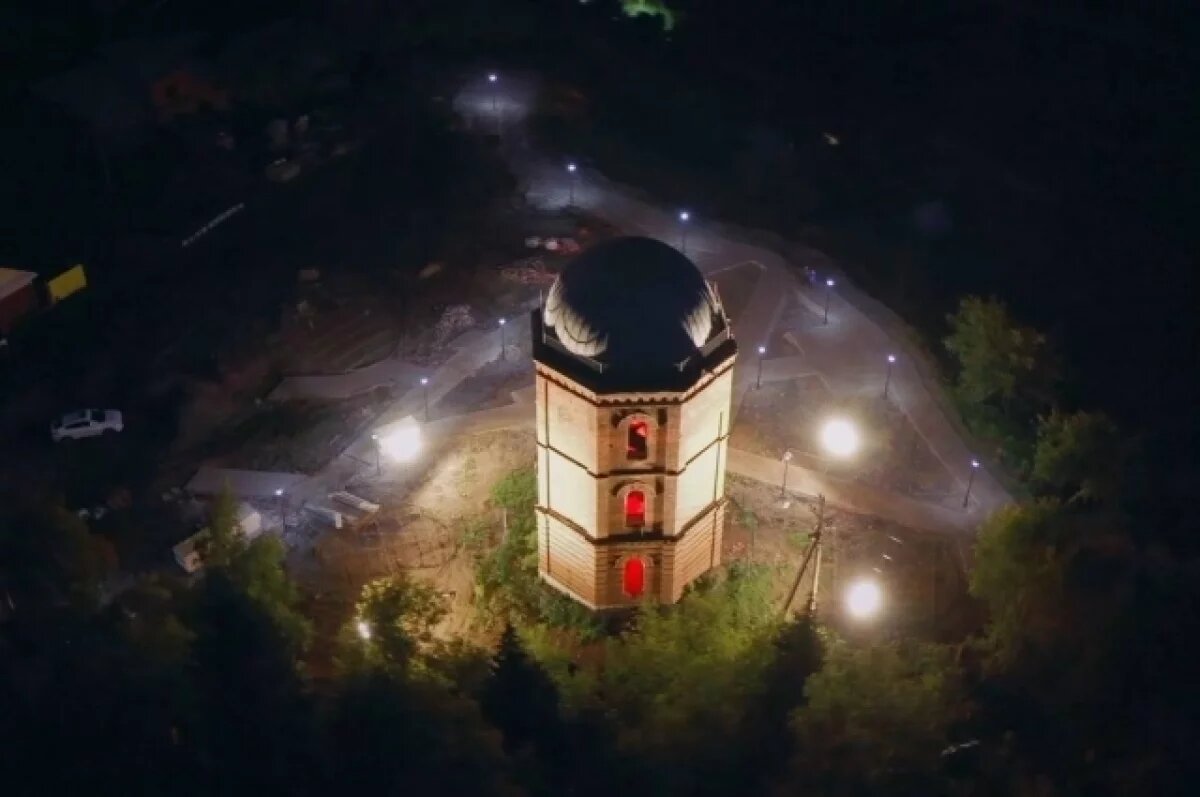    В Уфе появилась подсветка на Водонапорной башне