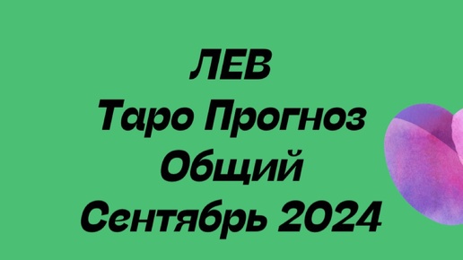 ЛЕВ. Таро прогноз общий сентябрь 2024 год