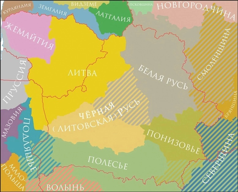 Исторические области Речи Посполитой и соседних государств в XVII веке. 