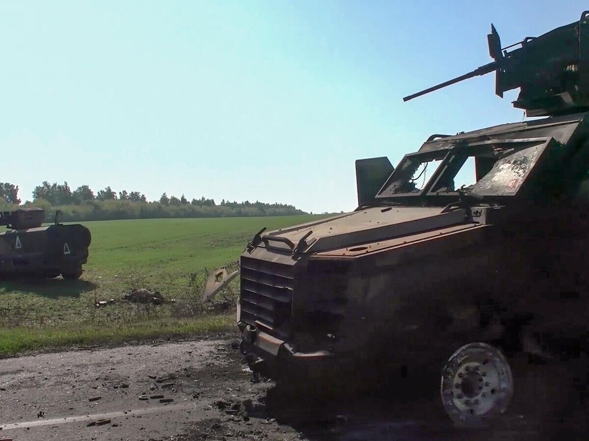    Уничтоженная военная техника колонны ВСУ в Курской области© РИА Новости / Министерство обороны РФ