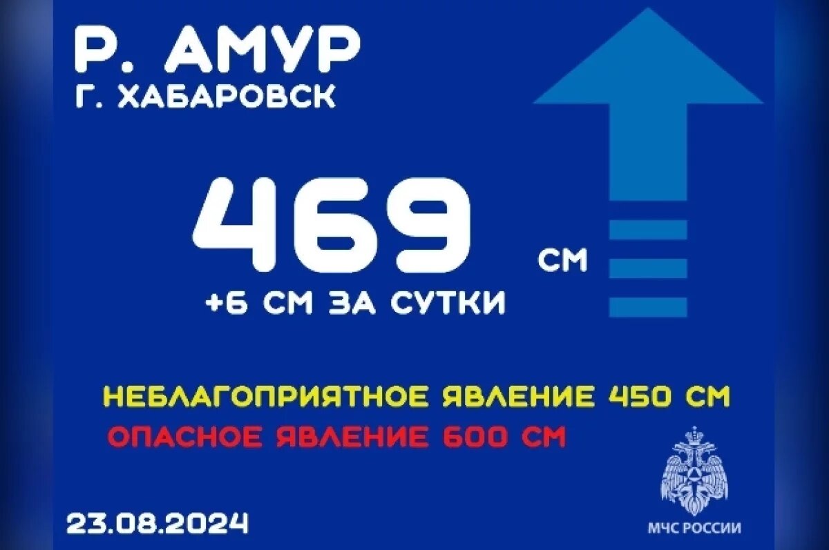    Вода в Амуре превысила критический уровень в Хабаровске и крае
