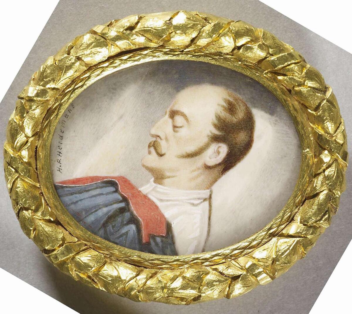 Миниатюра Николая Павловича на смертном одре (худ. Генри Хайдеманс (Henri Philippe Heidemanns))