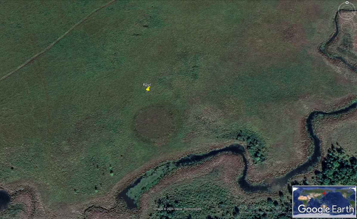 Неведомый круг. Снимок взят  программы Google Earth.