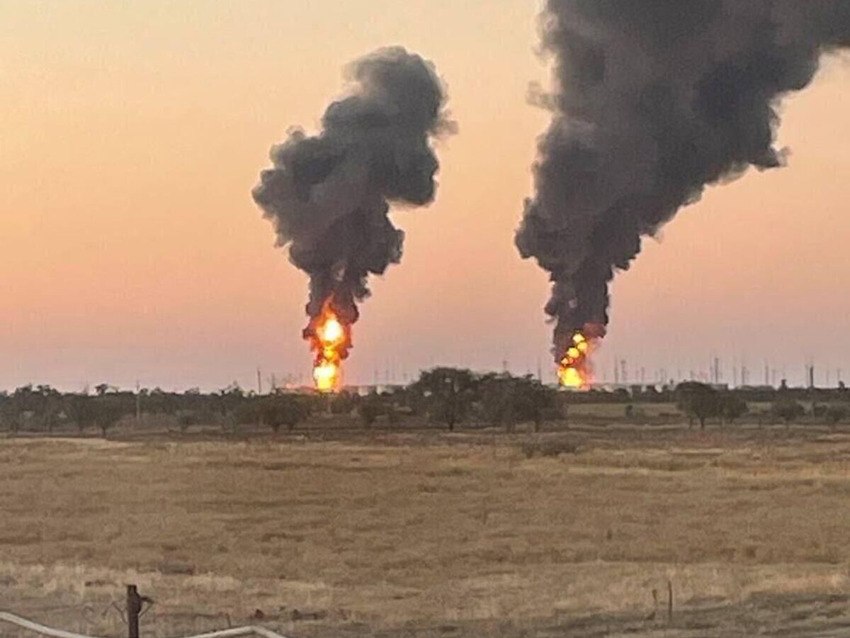    Место возгорания в Пролетарске Ростовской области© Фото : соцсети