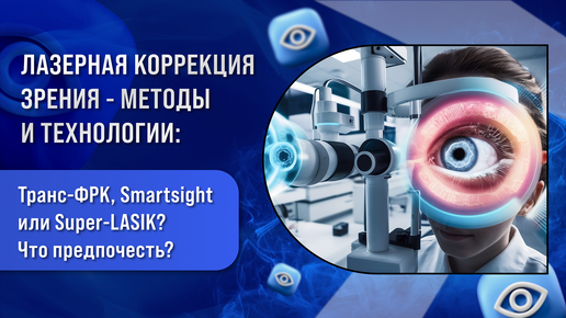 Лазерная коррекция зрения - методы и технологии: Транс-ФРК, SmartSight или Super-LASIK?