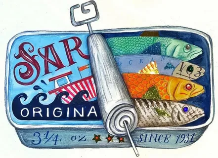 Canned sardines.