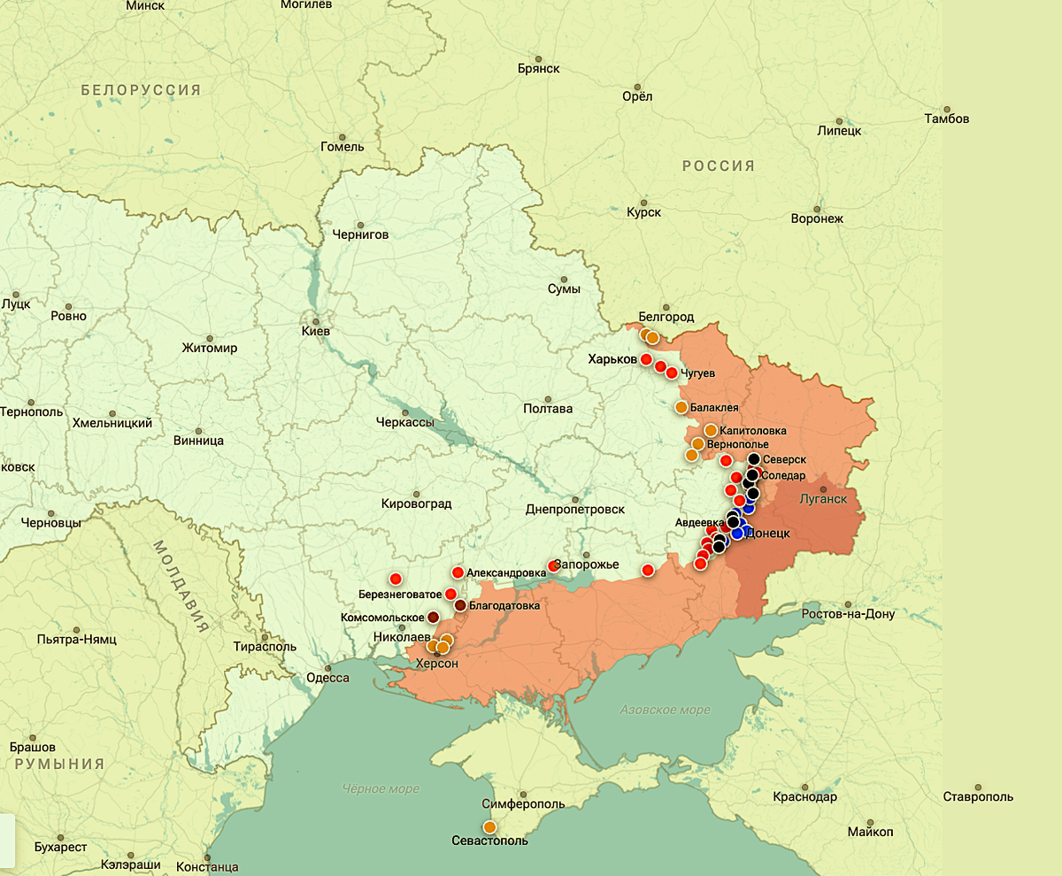 Карта СВО 23 августа 2022 года.