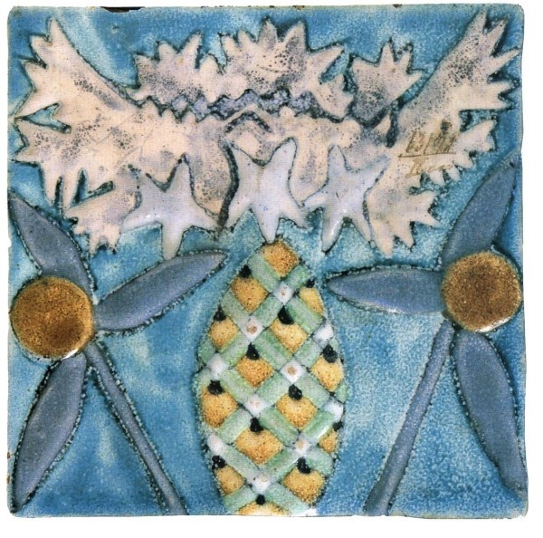 Изразец печной "Василек", 1896-1900