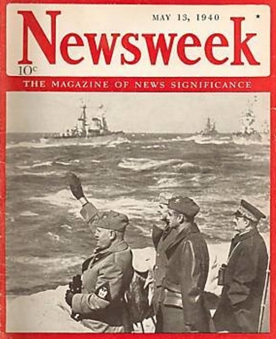 Обложка Newsweek, 13 мая 1940 года: Дуче: ключевая фигура в Средиземноморье». Источник изображения: сайт ru.wikipedia.org