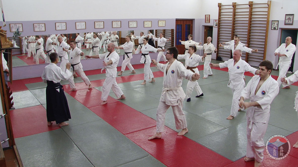 Разминка перед основной тренировкой в Ёсинкан Айкидо.