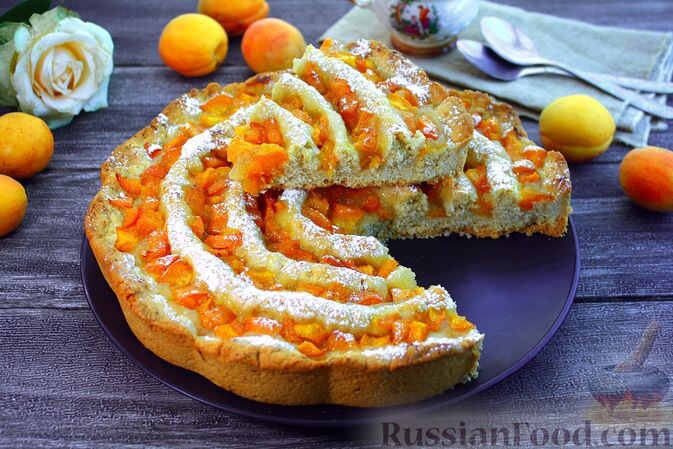 джем, абрикосы, масло подсолнечное, мука, разрыхлитель, сахар, яйца, сахарная пудра, ванилин, соль