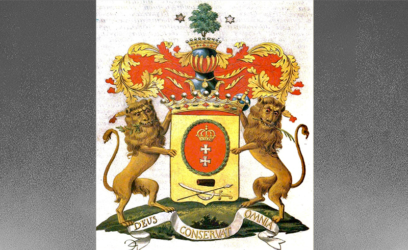 Фамильный герб Шереметевых. Надпись ниже в переводе с латыни "Бог сохраняет всё"