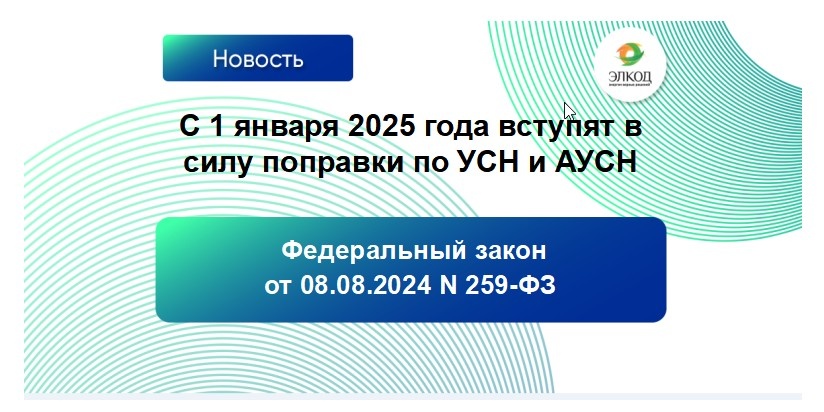 С 1 января 2025 года вступят в силу поправки по УСН и АУСН