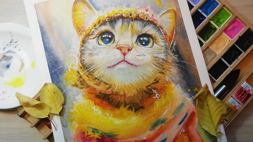 😸Котенок акварелью! A kitten in watercolor! 😸