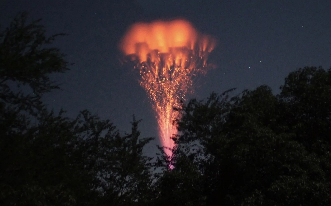 "Красный спрайт" в Пуэрто-Рико в 2021 году