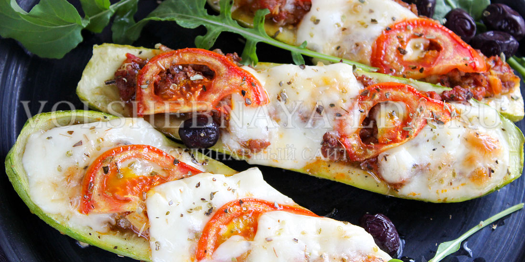 Лодочки из кабачков с фаршем в духовке