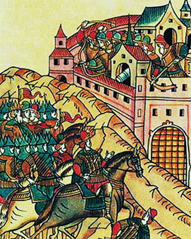 Миниатюра из летописи " Осада Тохтамышем Москвы". Источник изображения: https://dzen.ru/a/YHtuVimBJDMegcVI