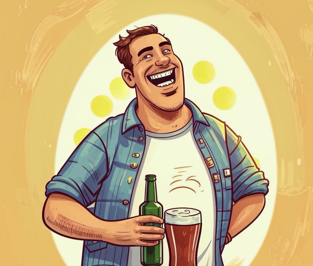 Радуется напитку, а мог бы радоваться копейкам на "Накопительном счёте"