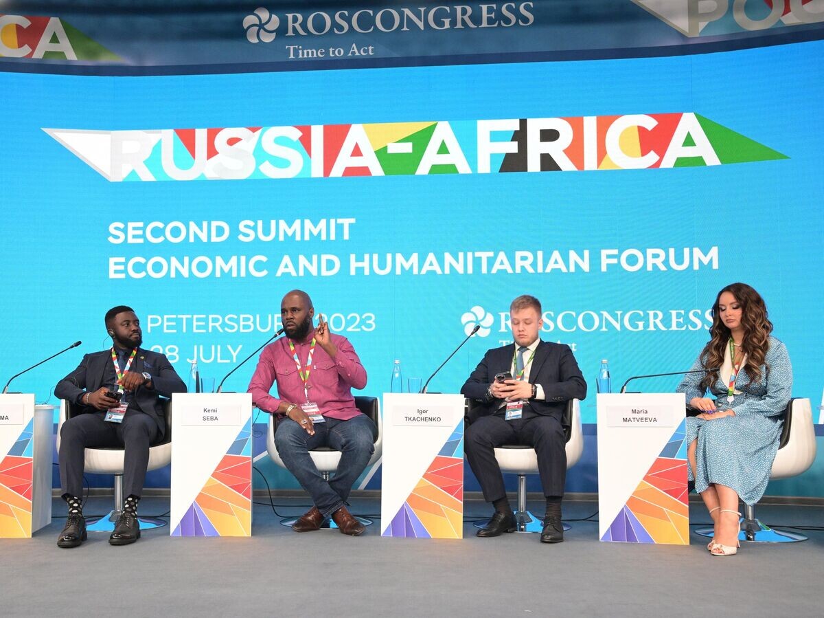    Участники сессии: "Строя общее будущее: образовательные и научные возможности России для Африки"© РИА Новости / Владимир Астапкович