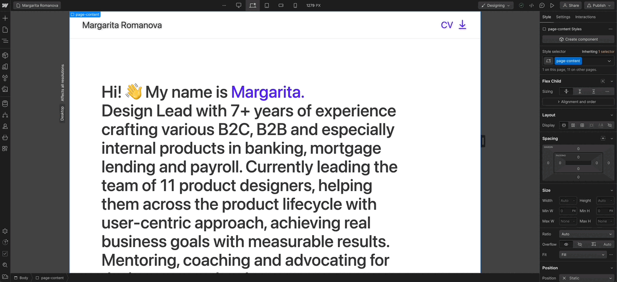 Нужно перейти в настройки страницы и долистать до поля «before </body> tag». Туда просто вставляем код скопированный из Я.Метрики. Нажимаем «Save & close» и публикуем изменения.