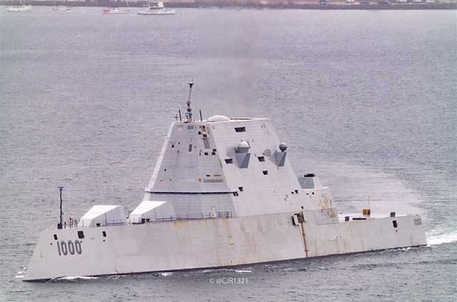 Американский эсминец Zumwalt . Фото: ВМС США